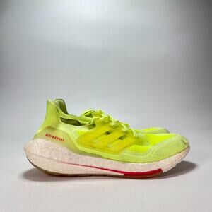adidas Ultraboost 21 Hi Res Yellow Running Shoes Athletic Sneakers Womens Size 8